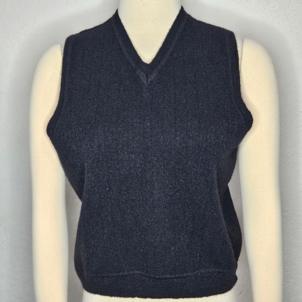 VTG Nicklaus Women's Black V-Neck‎ Alpaca Wool Blend Vest Size M Made in Peru